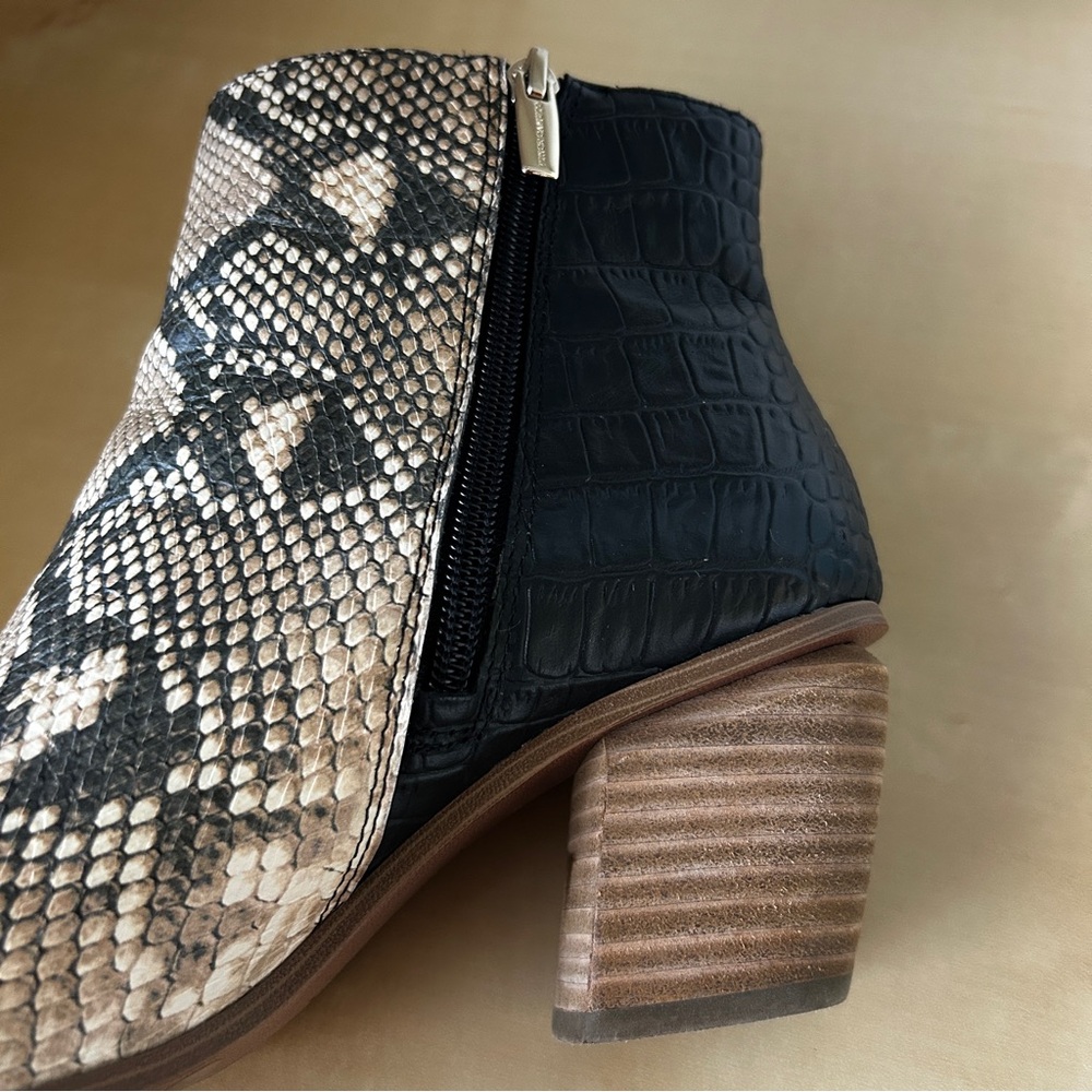 Vince Camuto Snakeprint Grasem Leather Ankle Booties - Picture 4 of 16